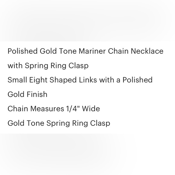 Mariner Polished Gold Tone Chain Necklace with Spring Ring Clasp - 18" - Picture 5 of 5
